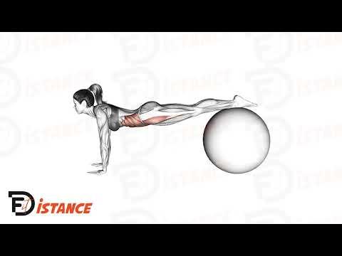 Planche avec les pieds sur un swiss ball