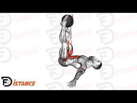 Relevé de jambe allongée avec medecine ball