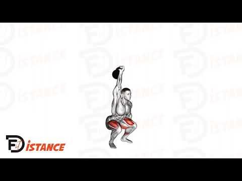 Squats avec kettlebell au-dessus de la tête