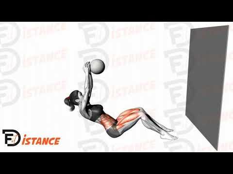 Sit-up avec medecine ball contre le mur