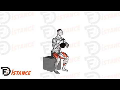 Squat avec kettlebell sur box