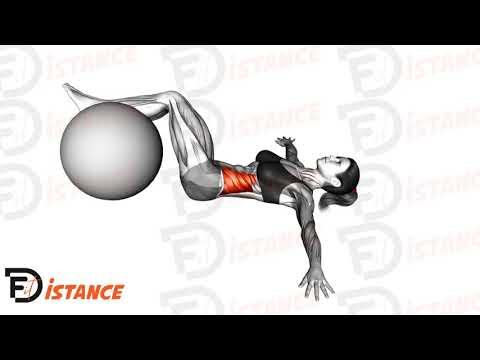 Twist allongé genoux fléchis sur ballon (Swiss Ball)
