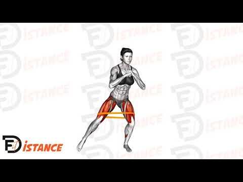 Squat avec élastique et pas latéraux