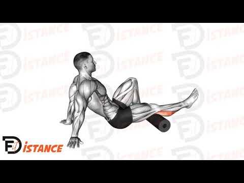Massage du mollet au rouleau (foam roller)
