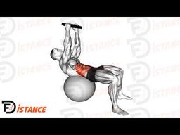 Exercice Crunchs avec poids au-dessus de la tête sur ballon (Swiss Ball)