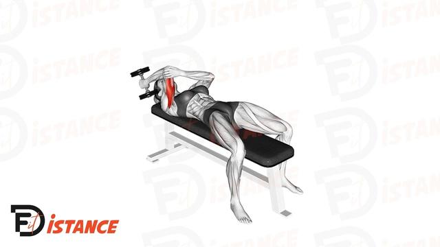 Extension unilatérale des triceps couché avec un haltère en prise supination