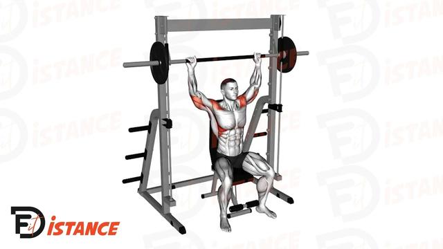 Développé militaire derrière la tête à la smith machine (machine guidée)