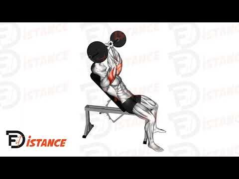 Barre au front sur banc incliné (Skull crusher)