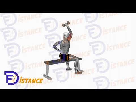 Extension unilatérale des triceps avec haltère en position assise au-dessus de la tête