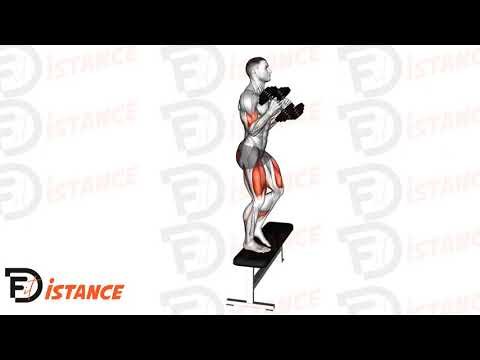 Curl biceps en montant sur un step avec haltères - Exercice Curl biceps en montant sur un step avec haltères en vidéo
