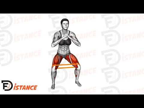 Squat latéral avec élastique - Exercice Squat latéral avec élastique en vidéo