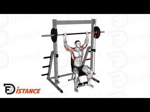 Développé militaire derrière la tête à la smith machine (machine guidée) - Exercice Développé militaire derrière la tête à la smith machine (machine guidée) en vidéo