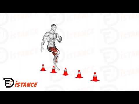 Sauts latéraux par-dessus des cônes - Exercice Sauts latéraux par-dessus des cônes en vidéo