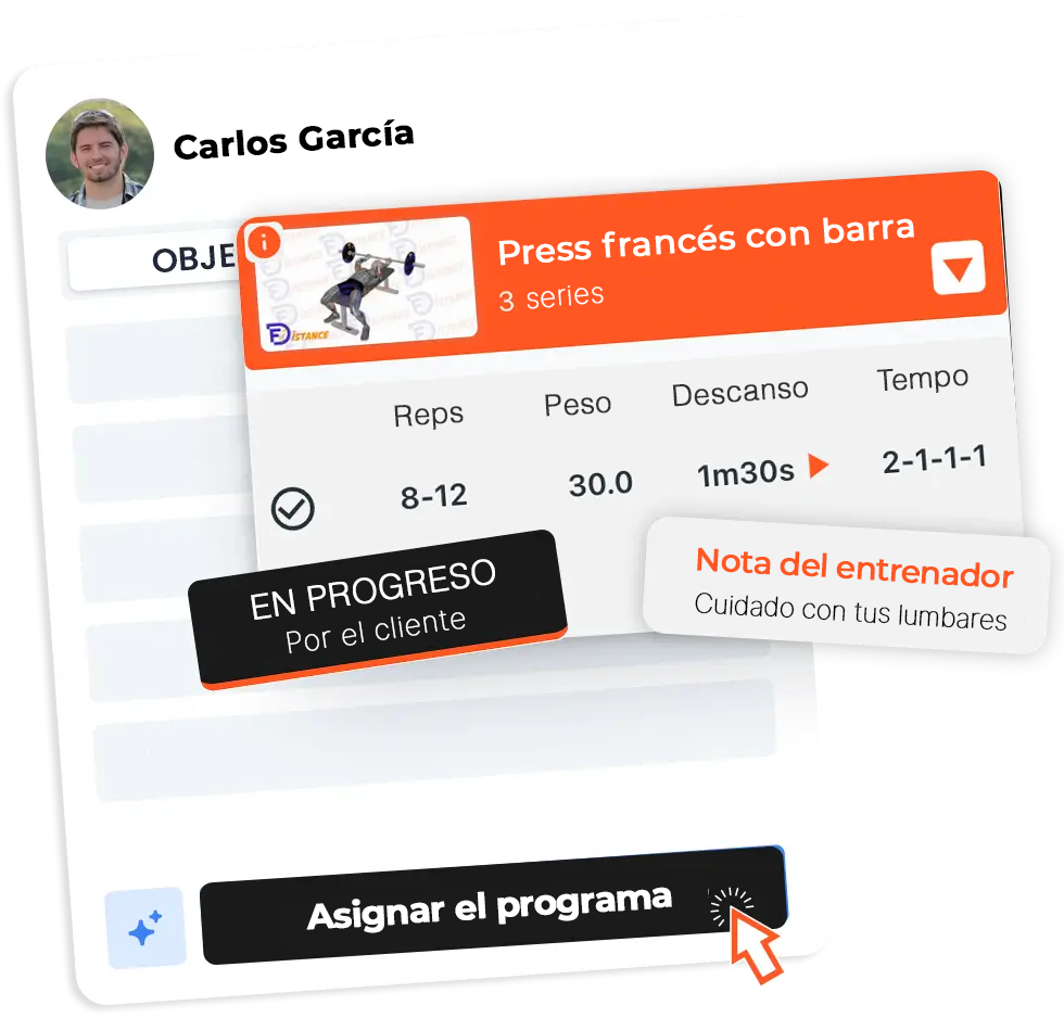 Aplicación de coaching deportivo - Interfaz de gestión de clientes Aplicación de coaching deportivo - Interfaz de gestión de clientes